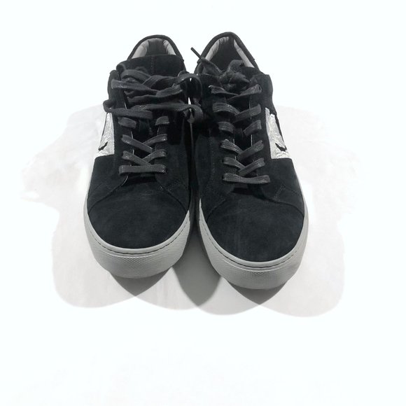Greats Brooklyn Sneakers Shoes Flats Embroidery Black Suede US 12 Made in ITALY - Picture 2 of 10